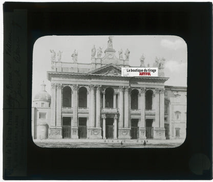 Saint-Jean-de-Latran, Rome, photo plaque verre, noir & blanc, positif 8,5x10 cm