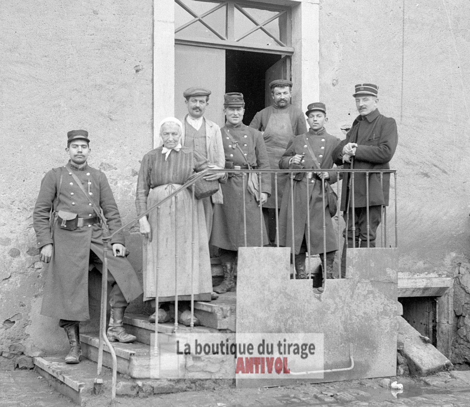 Reconnaissance à la frontière, plaque verre, photo ancienne, négatif 9x12 cm
