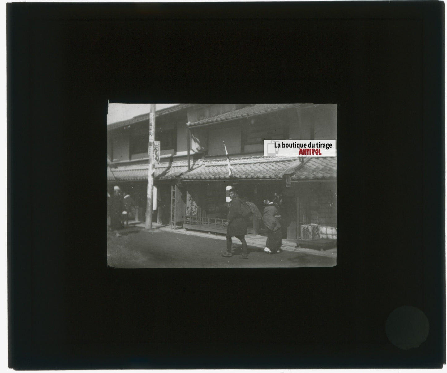 Personnages, Asie, Japon, photo plaque verre, noir & blanc, positif 8,5x10 cm