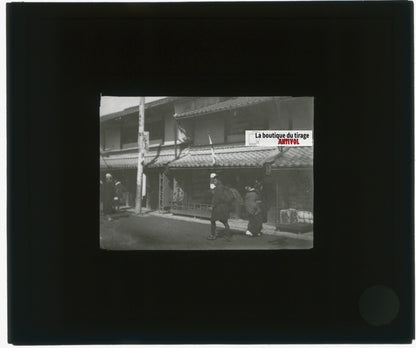 Personnages, Asie, Japon, photo plaque verre, noir & blanc, positif 8,5x10 cm