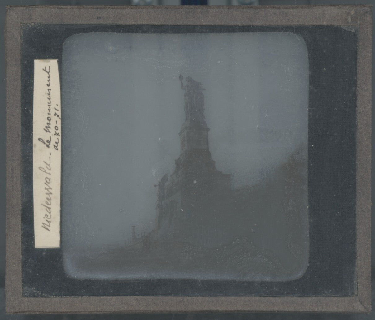 Monument Niederwalddenkmal, photo plaque verre, noir & blanc, positif 8,5x10 cm