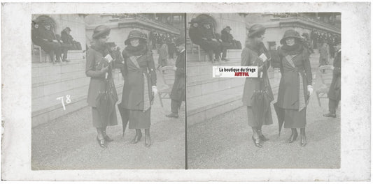 Hippodrome de Longchamp, Paris, stéréoscopie plaque verre, positif 8,5x17 cm