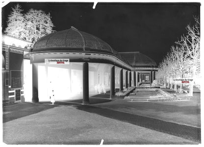 Plaque verre photo ancienne négatif noir et blanc 13x18 cm Vittel galerie therme