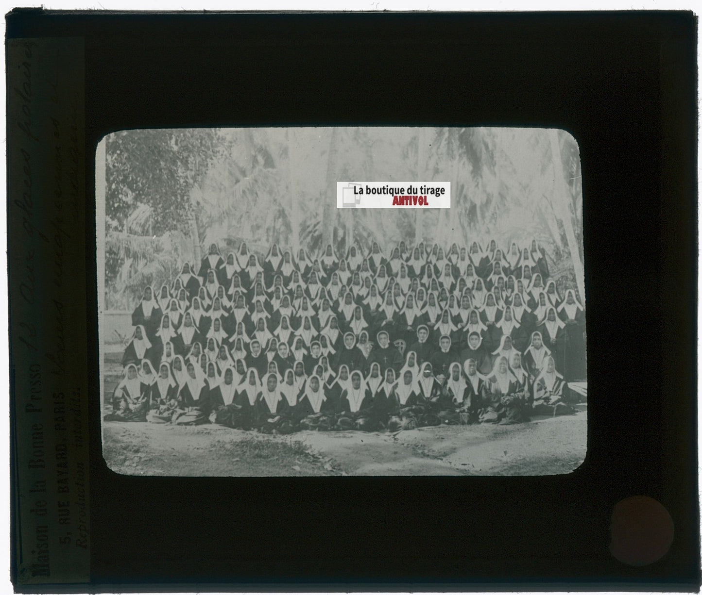 Soeurs indigènes, groupe, photo plaque verre, noir & blanc, positif 8,5x10 cm