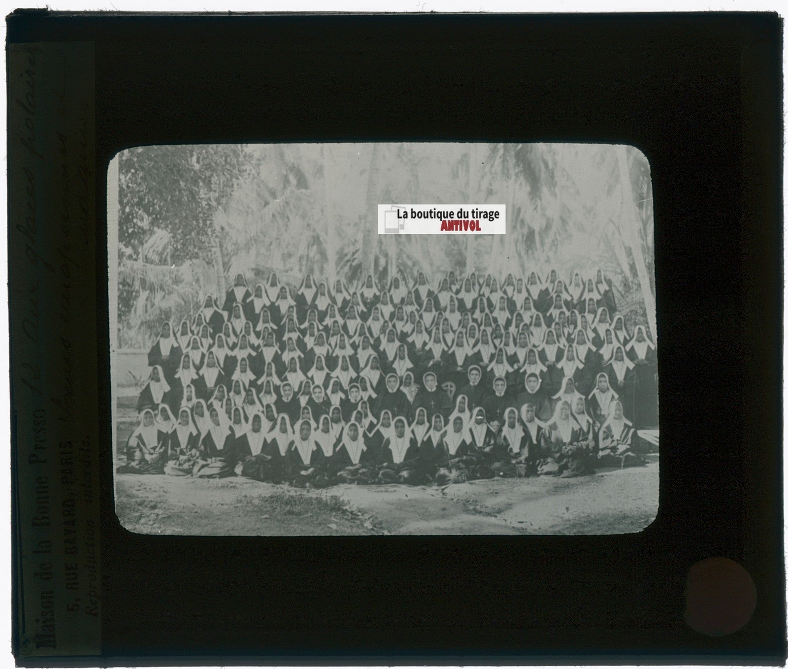 Soeurs indigènes, groupe, photo plaque verre, noir & blanc, positif 8,5x10 cm