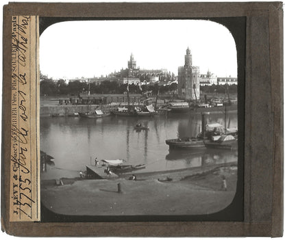 Séville, Espagne, cathédrale, photo ancienne plaque de verre, positif 8,5x10 cm