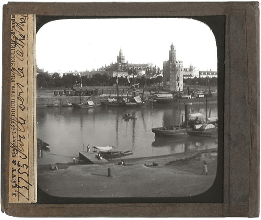 Séville, Espagne, cathédrale, photo ancienne plaque de verre, positif 8,5x10 cm