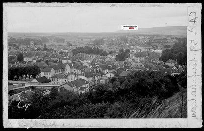 Plaque verre photo négatif noir & blanc 9x14 cm Neufchâteau ville, Vosges