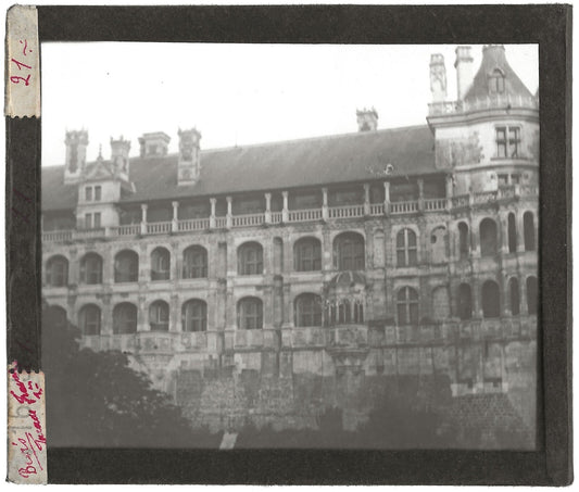 Château Royal de Blois, photo ancienne plaque de verre, positif 8,5x10 cm
