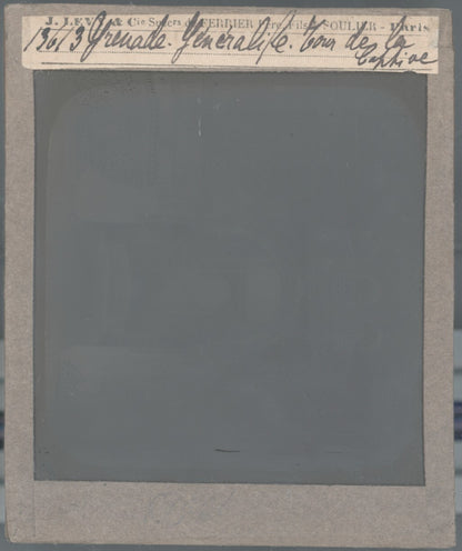 Grenade, Alhambra, Tour de la Captive, photo plaque de verre, positif 8,5x10 cm