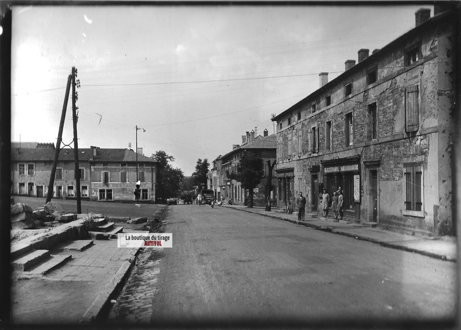 Plaque verre photo ancienne négatif noir et blanc 13x18 cm Stiring-Wendel France