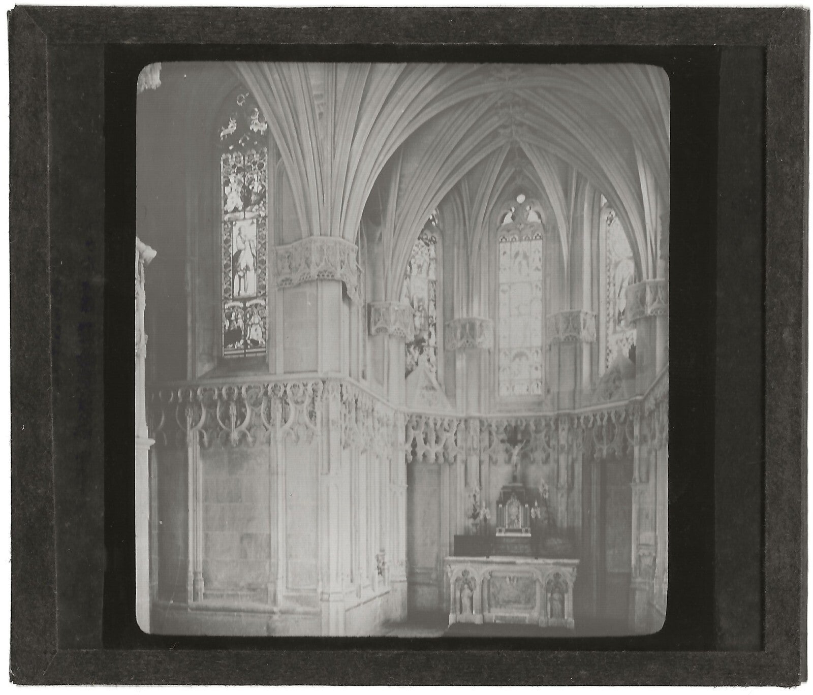 Chapelle du château d'Amboise, photo ancienne plaque de verre, positif 8,5x10 cm