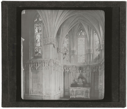 Chapelle du château d'Amboise, photo ancienne plaque de verre, positif 8,5x10 cm