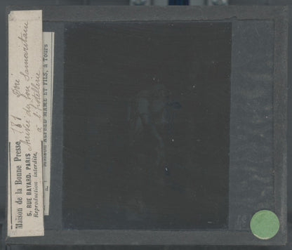 Histoire, Bible Doré, dessin, plaque de verre, noir & blanc, positif 8,5x10 cm