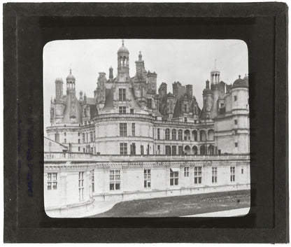 Château de Chambord, photo ancienne plaque verre, positif 8,5x10 cm