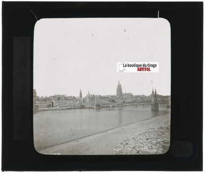 Francfort-sur-le-Main, Allemagne, photo plaque verre, positif 8,5x10 cm