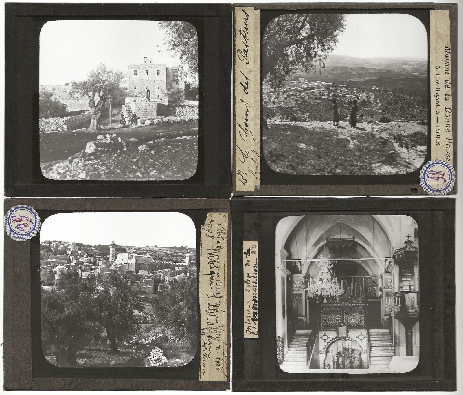 Jérusalem, Palestine, voyage, photos plaques de verre, lot 10 positifs 8,5x10 cm