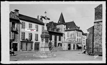 Plaque verre photo vintage négatif noir & blanc 9x14 cm Oloron-Sainte-Marie