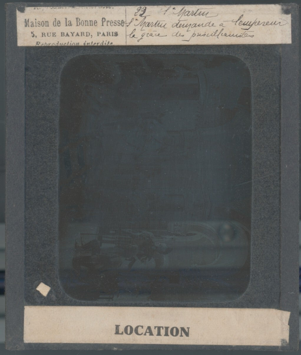 Saint-Martin, photo ancienne plaque verre, noir et blanc, positif 8,5x10 cm