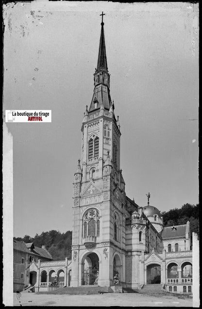 Domrémy-la-Pucelle, Plaque verre photo ancienne, négatif noir & blanc 9x14 cm