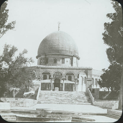 Mosquée d'Omar, Jérusalem, photo ancienne plaque de verre, positif 8,5x10 cm