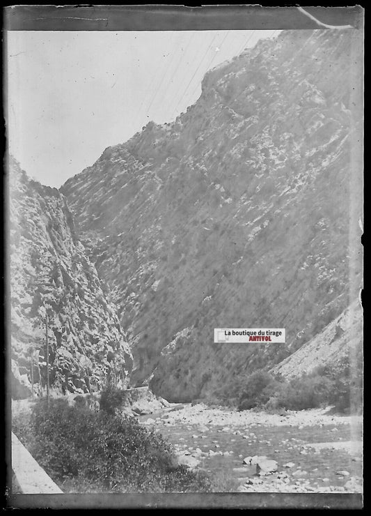 Plaque verre photo ancienne négatif noir et blanc 6x9 cm rivière eau paysage - La Boutique Du Tirage 