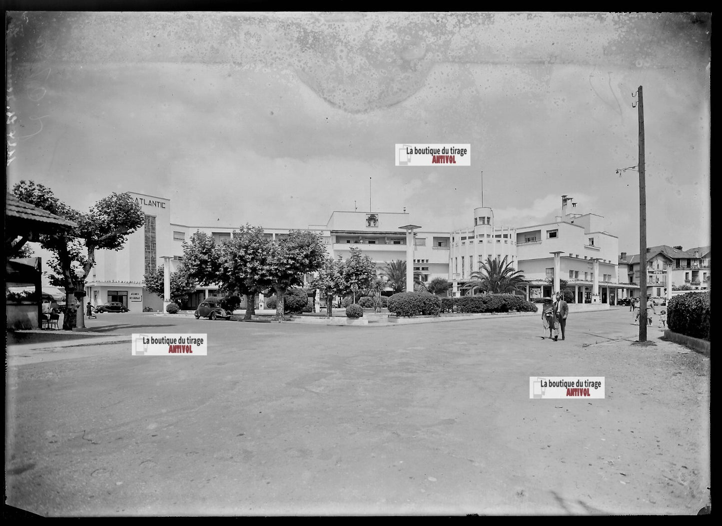 Photo verre négatif noir et blanc 13x18 cm Saint Jean De Luz Pyrénées-Atlantique