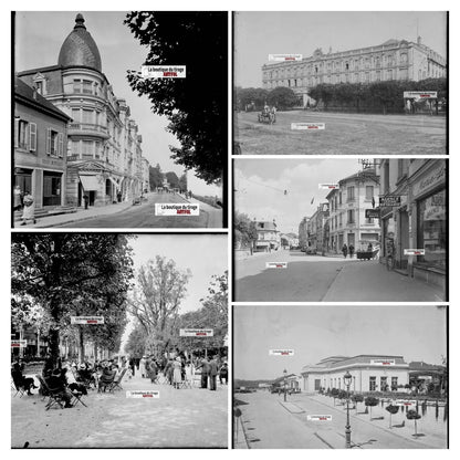 Vittel Vosges, France, photos plaque de verre, lot de 5 négatifs 13x18 cm