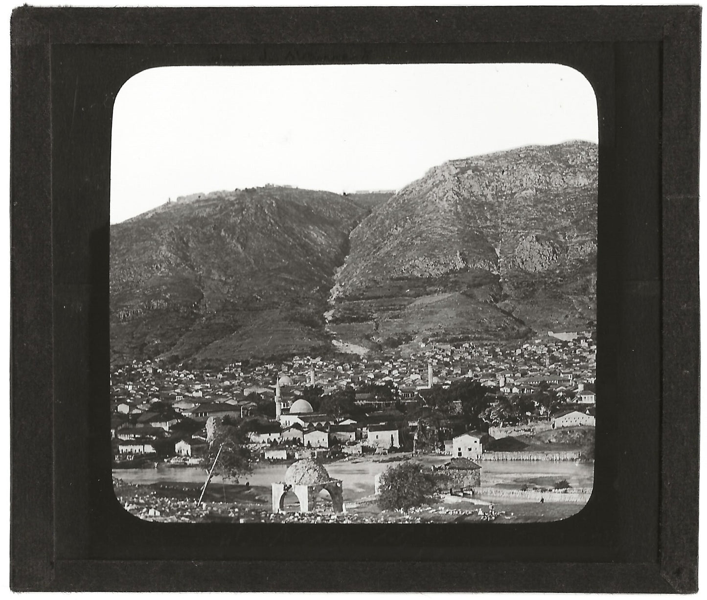 Antioche, Oronte, photo ancienne, plaque de verre, positif 8,5x10 cm