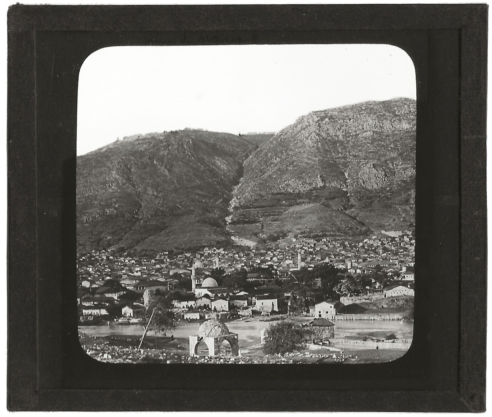 Antioche, Oronte, photo ancienne, plaque de verre, positif 8,5x10 cm