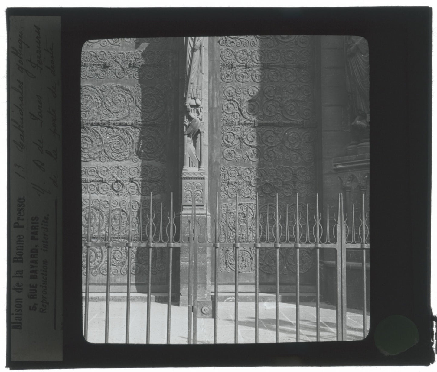 Cathédrale Notre-Dame de Paris, photo ancienne plaque verre, positif 8,5x10 cm