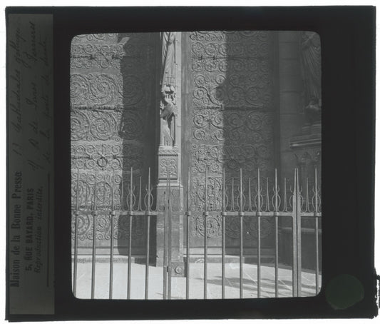 Cathédrale Notre-Dame de Paris, photo ancienne plaque verre, positif 8,5x10 cm