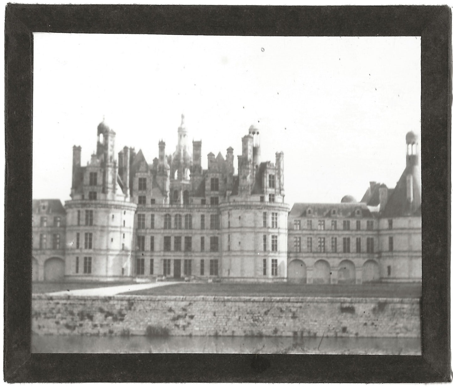 Château de Chambord, photo ancienne plaque de verre, positif 8,5x10 cm