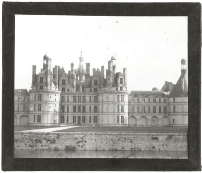 Château de Chambord, photo ancienne plaque de verre, positif 8,5x10 cm