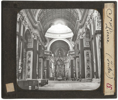 Basilique Saint-Pierre, Rome, Italie, photo plaque de verre, positif 8,5x10 cm