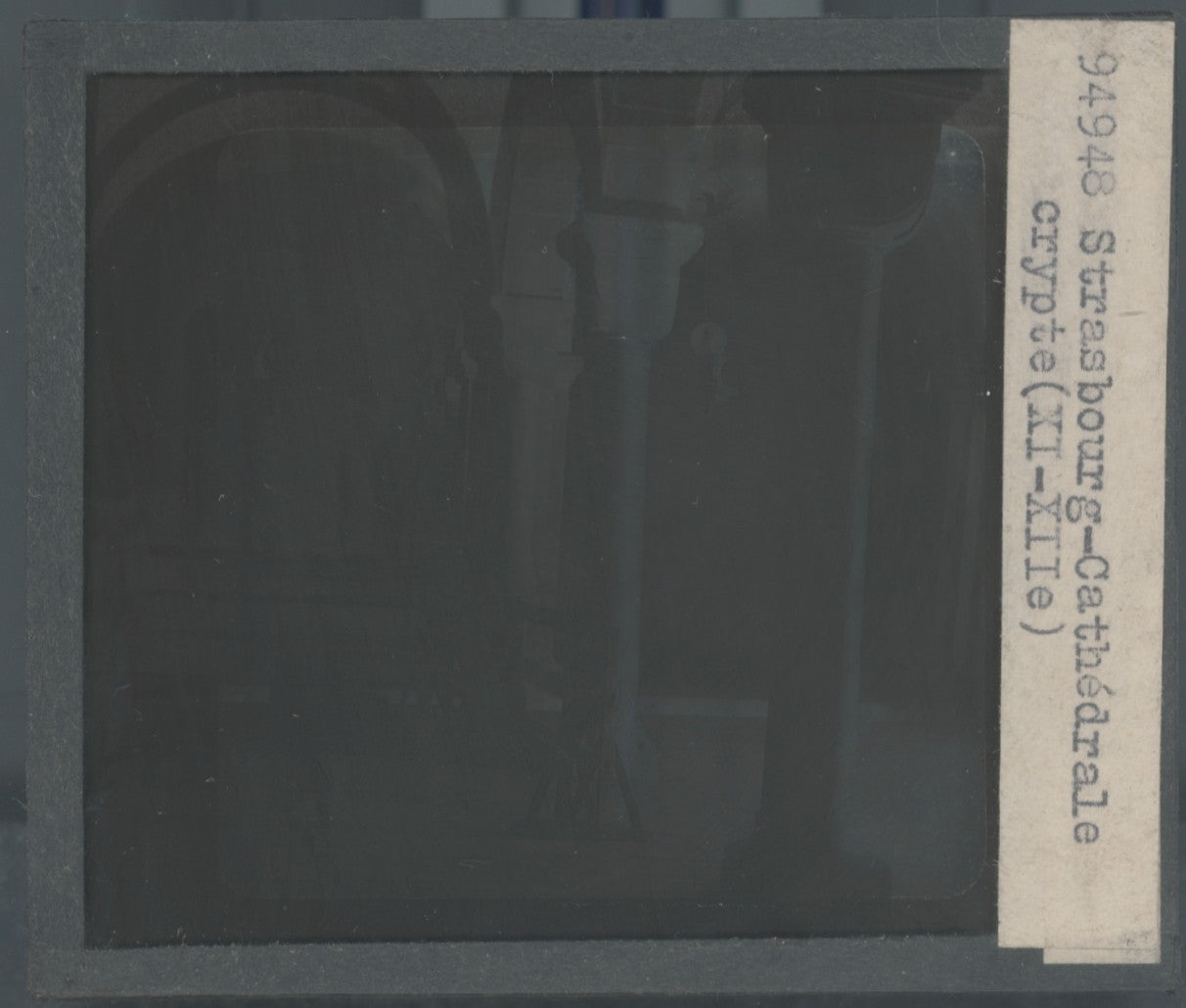 Cathédrale de Strasbourg, photo plaque verre, noir & blanc, positif 8,5x10 cm
