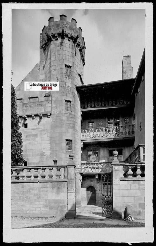 Plaque verre photo négatif noir & blanc 9x14 cm Luxeuil-les-Bains mairie