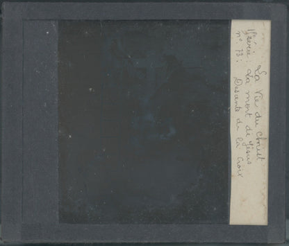 La Descente de la Croix, photo ancienne plaque verre, noir & blanc, 8,5x10 cm