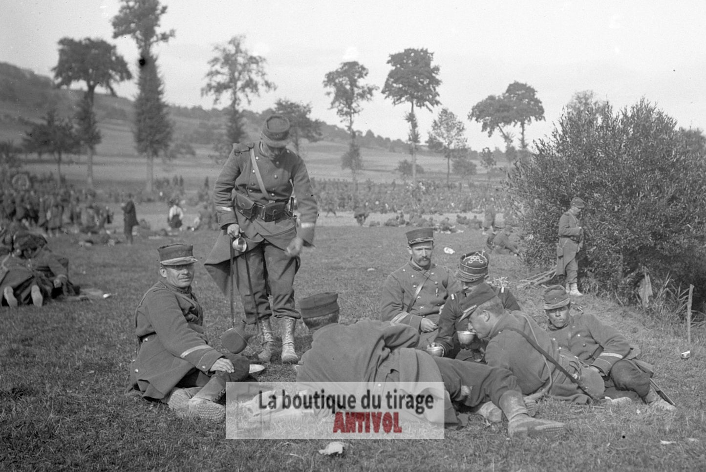 Mailly, camp la Grand'Halte, plaque verre, photo ancienne, négatif 9x12 cm