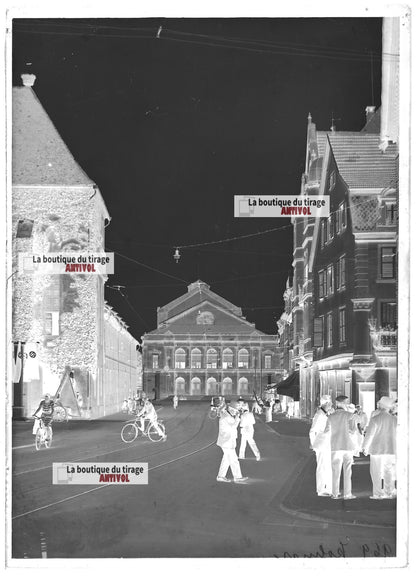 Plaque verre photo ancienne négatif noir et blanc 13x18 cm Colmar occupation