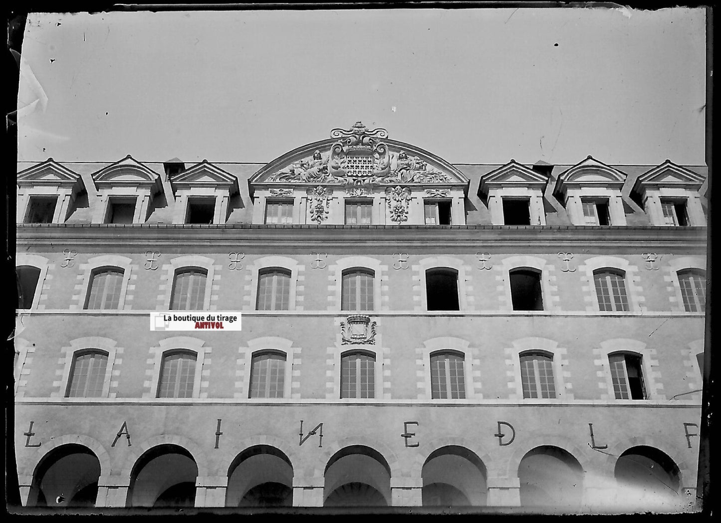 Rennes, Palais Saint-Georges, Plaque verre photo, négatif noir & blanc 6x9 cm