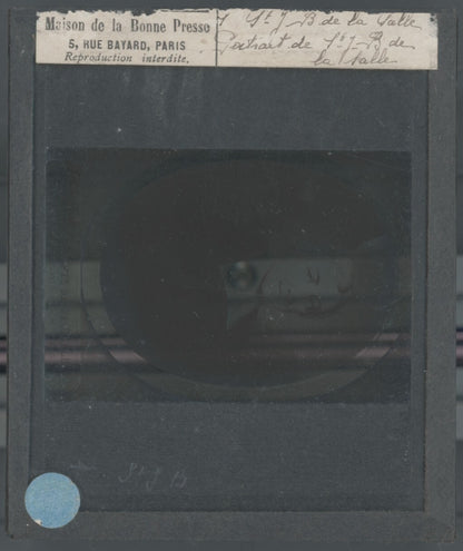 Jean-Baptiste de La Salle, dessin, ancienne plaque de verre, positif 8,5x10 cm