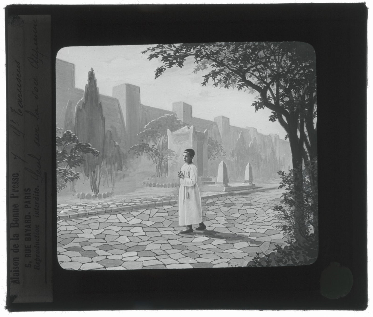 Tarcisius de Rome, Italie, dessin, photo plaque de verre, positif 8,5x10 cm