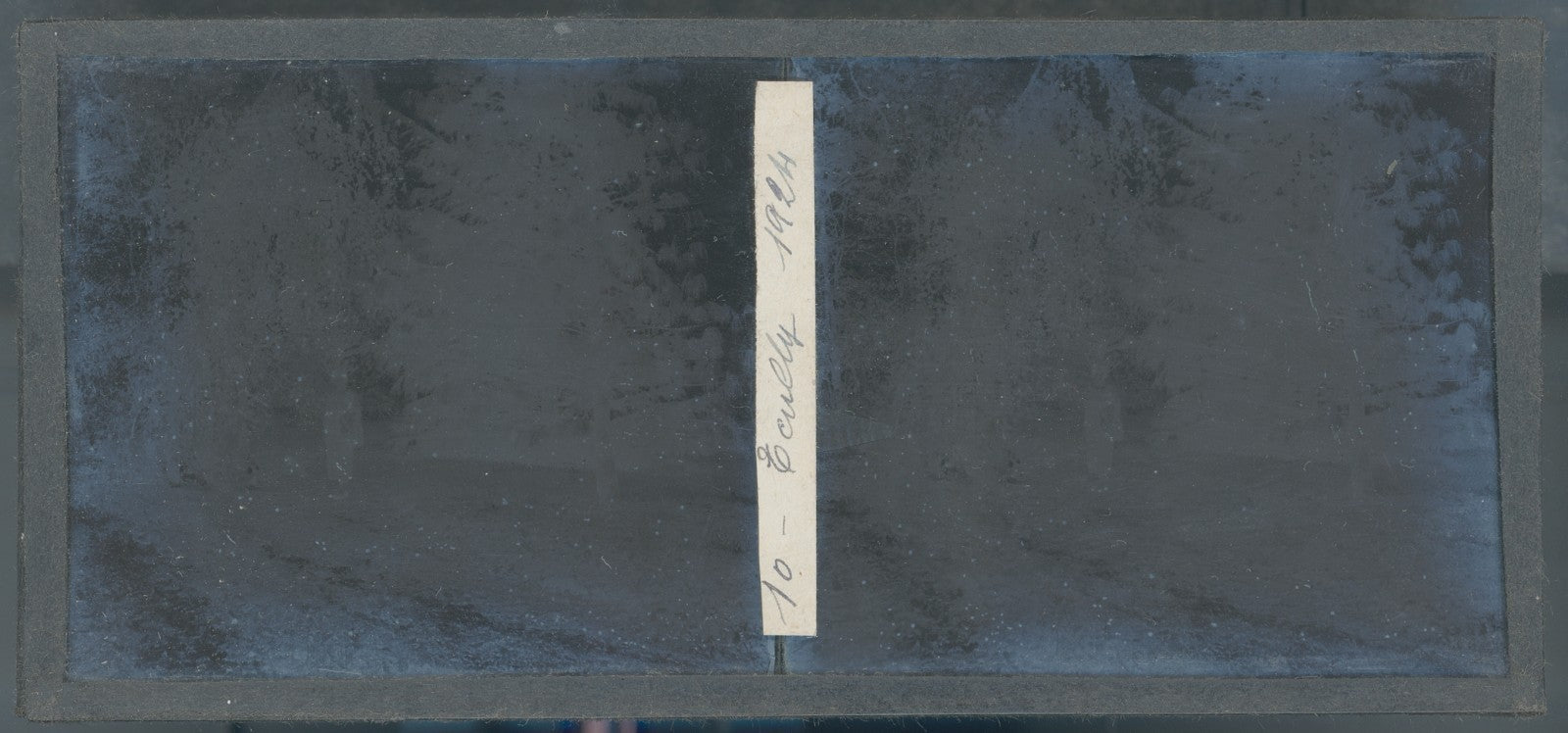 Promenade automne Écully, plaque verre, photo ancienne stéréo 6x13 cm Autochrome