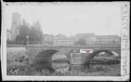 Plaque verre photo ancienne, négatif noir & blanc 9x14 cm Neufchâteau, Vosges