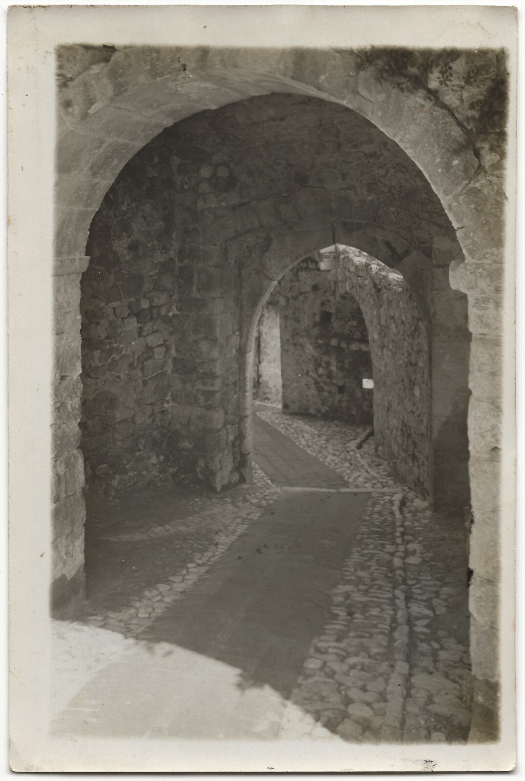 Plaque verre photo ancienne négatif noir & blanc 9x14 cm, Èze + tirage papier