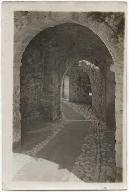 Plaque verre photo ancienne négatif noir & blanc 9x14 cm, Èze + tirage papier