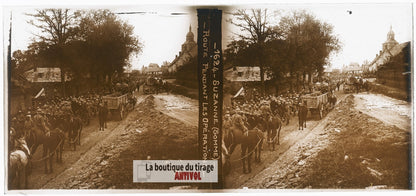 Suzanne, Somme, guerre WW1, plaque verre photo ancienne stéréo 6x13 cm