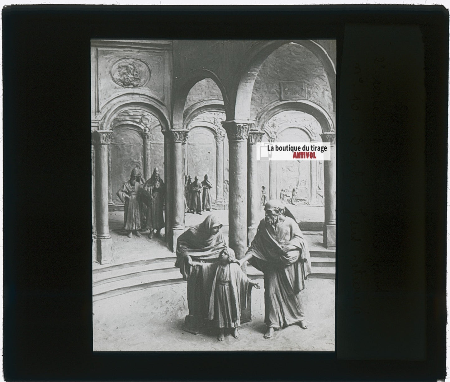 L’Enfant Jésus retrouvé, photo plaque verre, noir & blanc, positif 8,5x10 cm