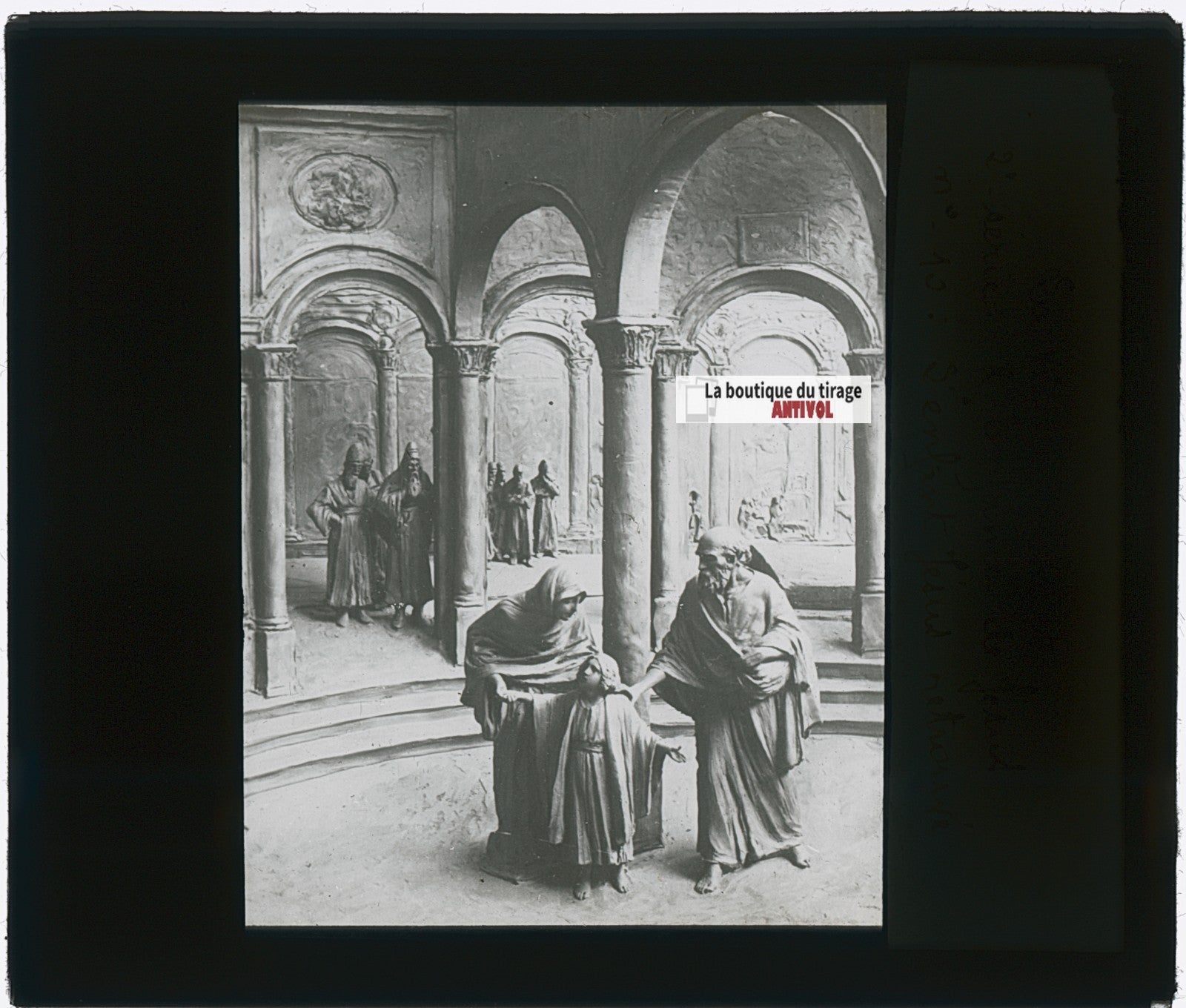 L’Enfant Jésus retrouvé, photo plaque verre, noir & blanc, positif 8,5x10 cm